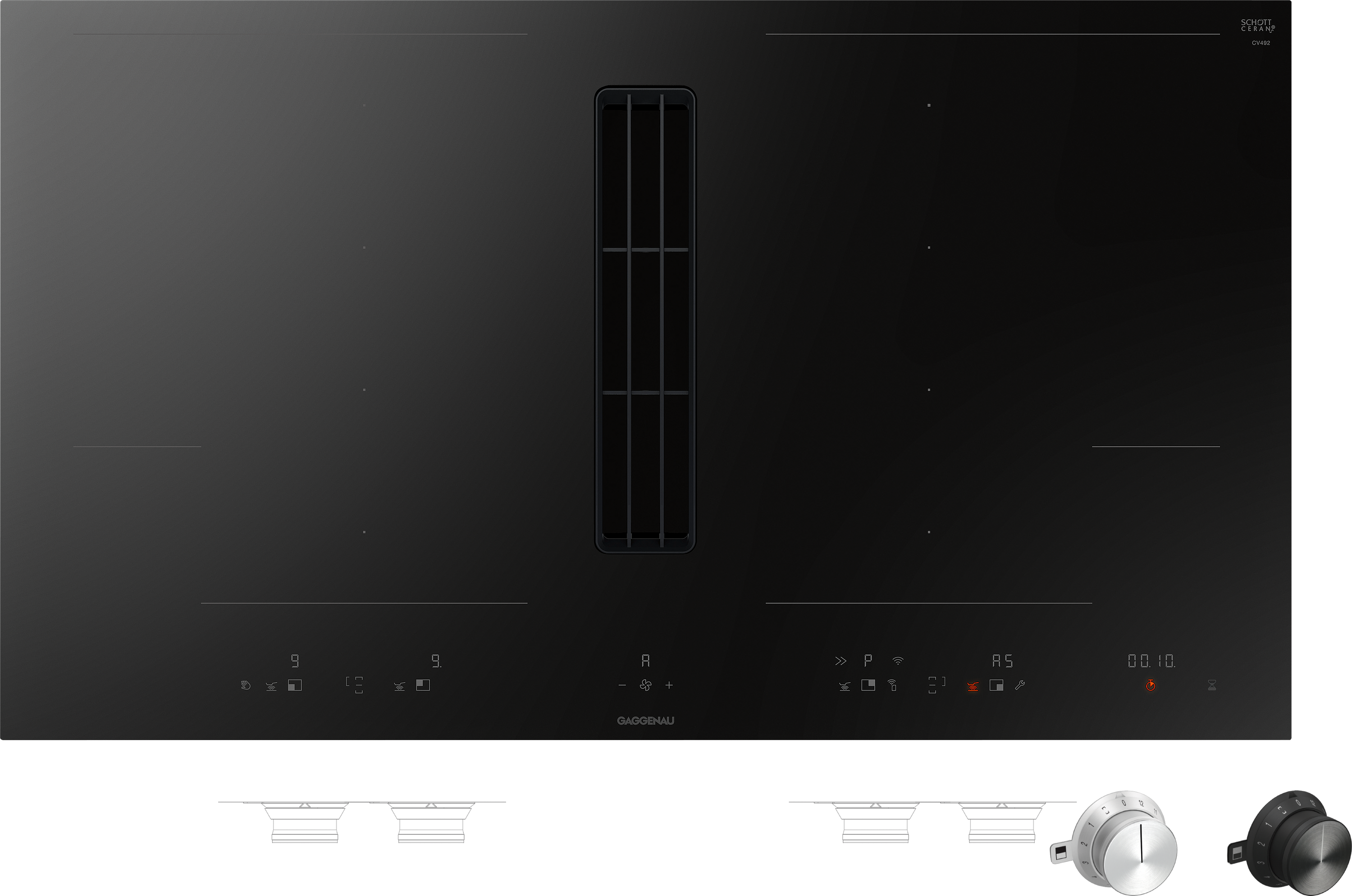 Serie 400, Flex-Induktionskochfeld mit integriertem Lüftungssystem, 90 cm, CV492105