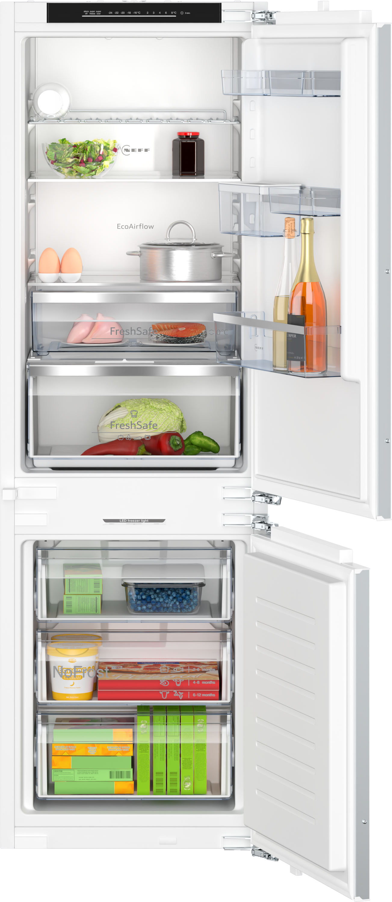 N 70, Einbau Kühl-Gefrierkombination mit Gefrierfach unten, 177.2 x 55.8 cm, Flachscharnier mit Softeinzug, KI7866DC0