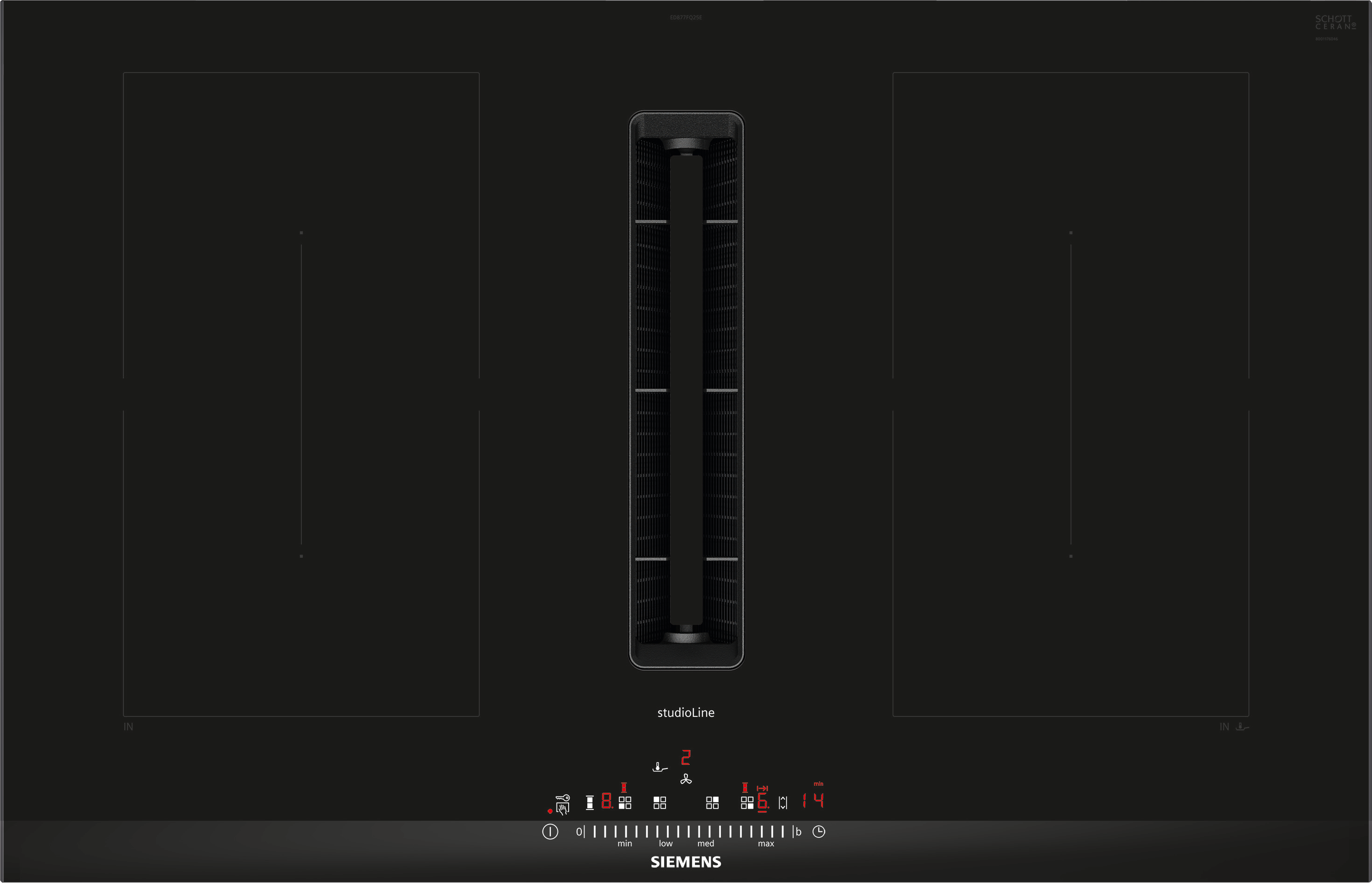 iQ500, Kochfeld mit Dunstabzug (Induktion), 80 cm, Mit Rahmen aufliegend, ED877FQ25E