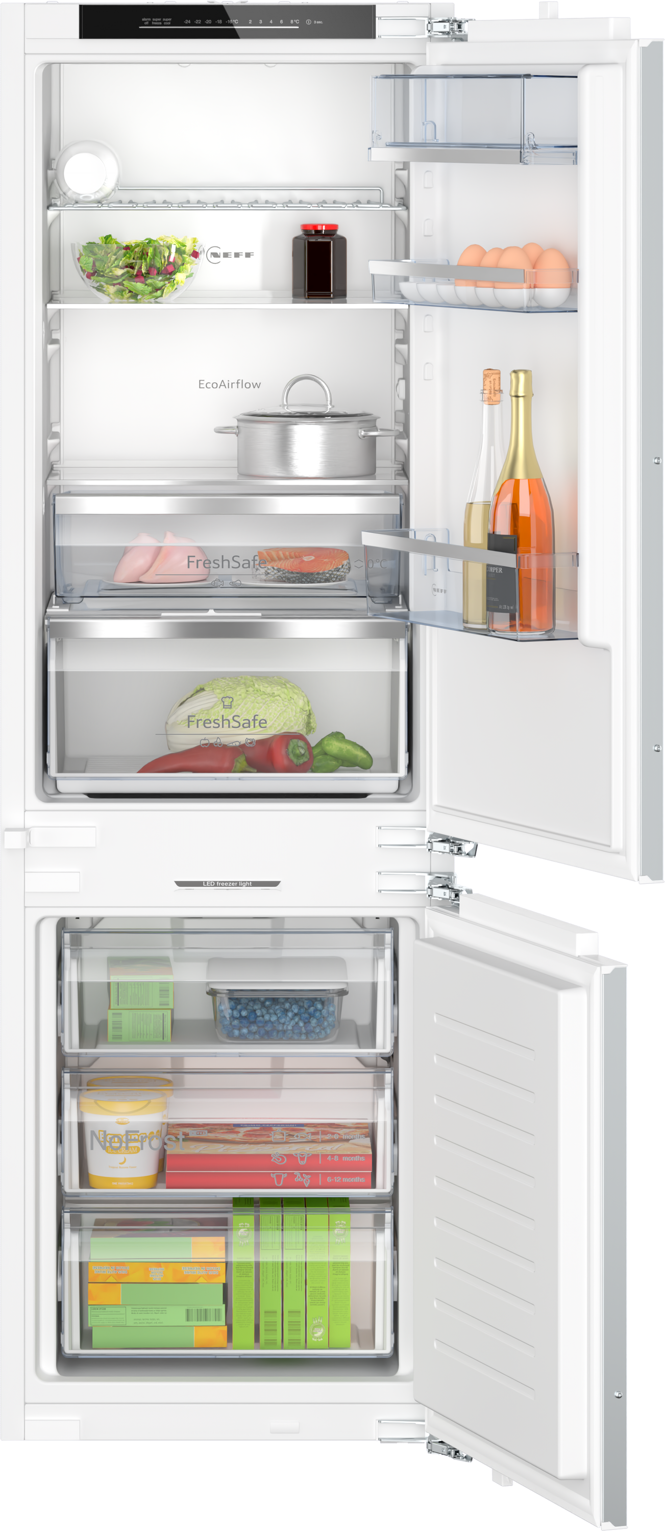 N 70, Einbau Kühl-Gefrierkombination mit Gefrierfach unten, 177.2 x 55.8 cm, Flachscharnier mit Softeinzug, KI7863DD0