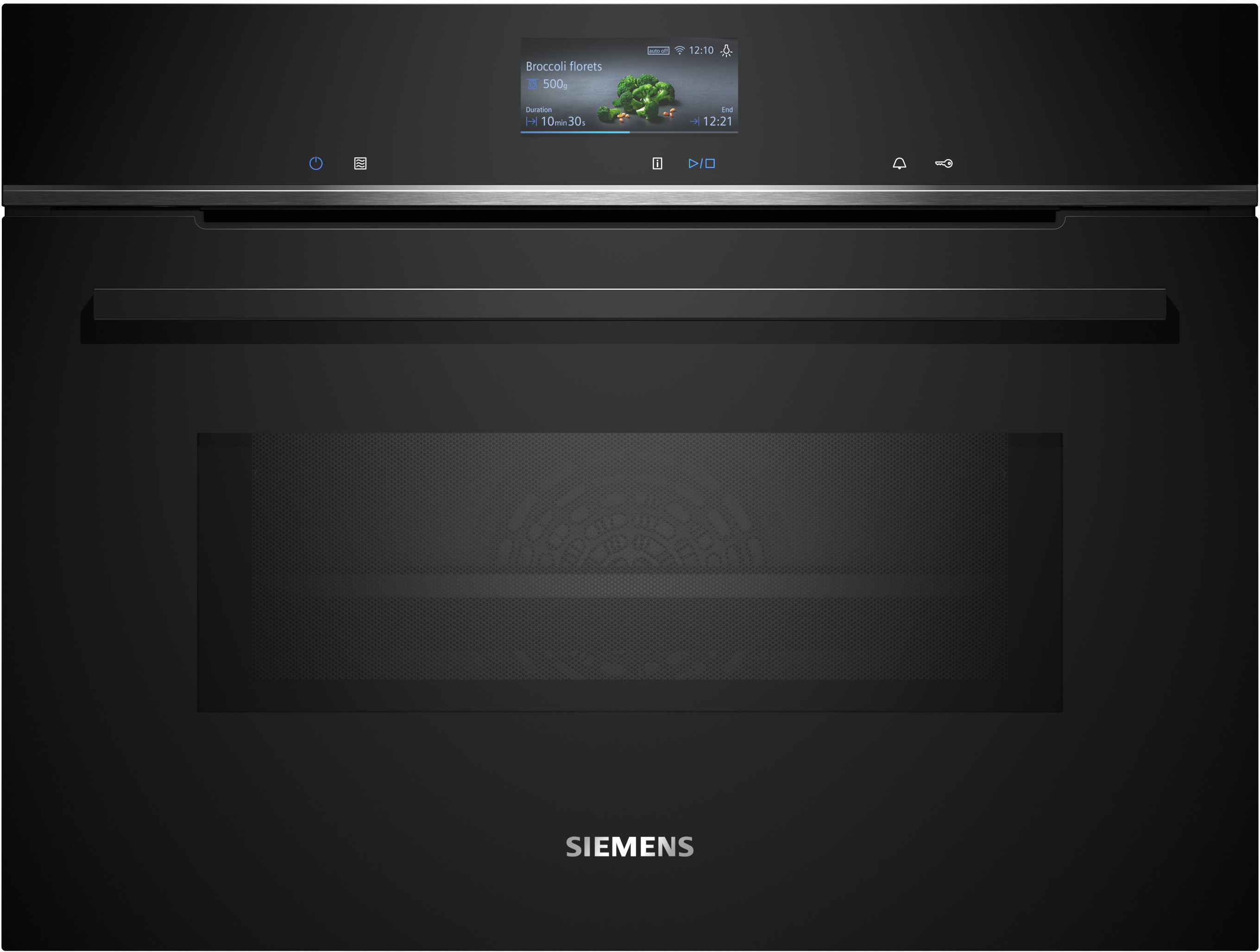 iQ700, Einbau-Kompaktbackofen mit Mikrowellenfunktion, 60 x 45 cm, Schwarz, Edelstahl, CM776GKB1