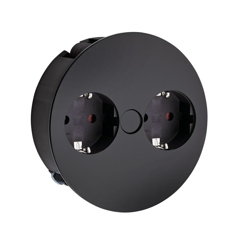 Naber Con-Aktiv® Twist Doppelsteckdose schwarz matt 7053075
