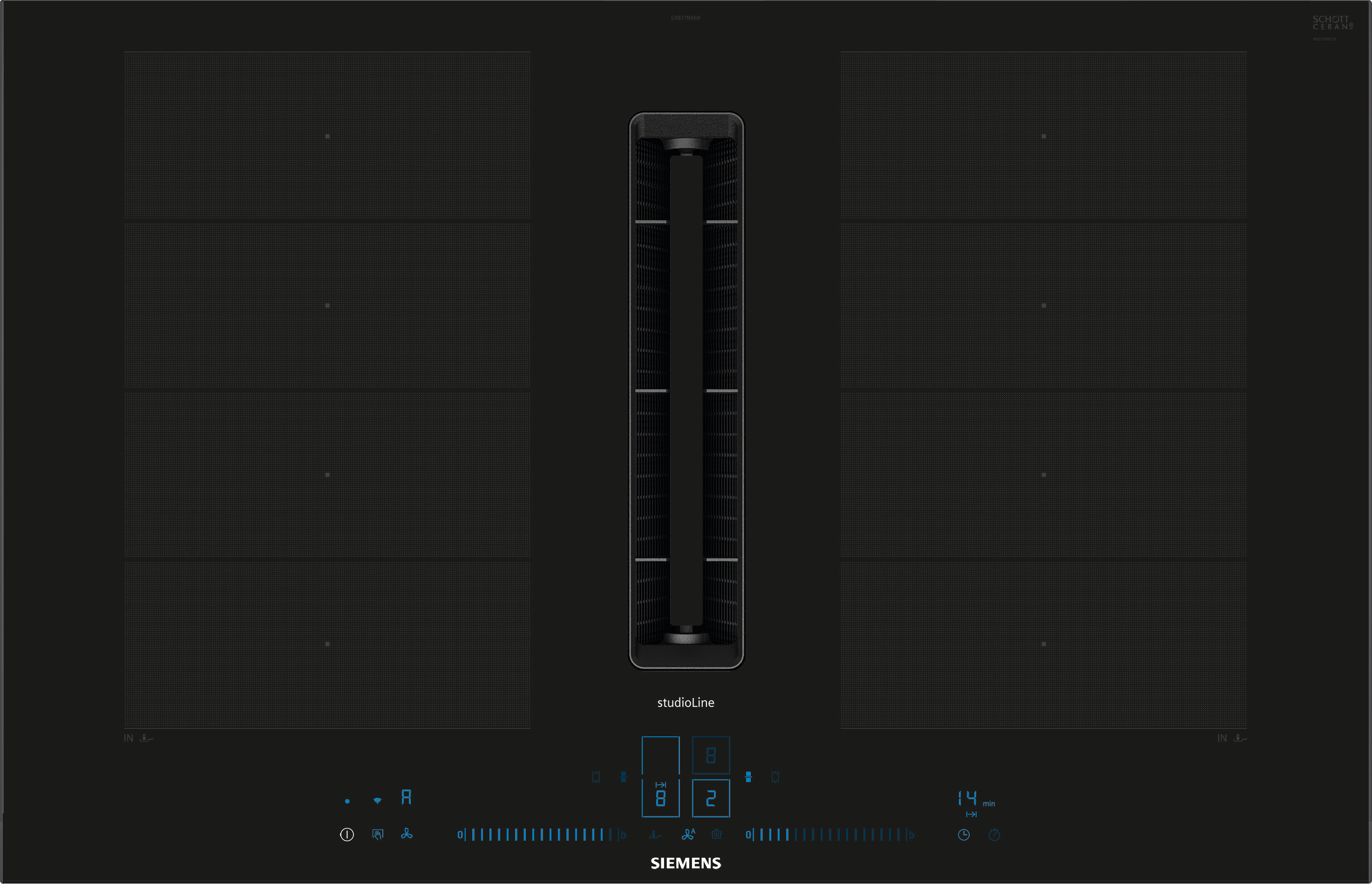 iQ700, Kochfeld mit Dunstabzug (Induktion), 80 cm, EX877NX68E