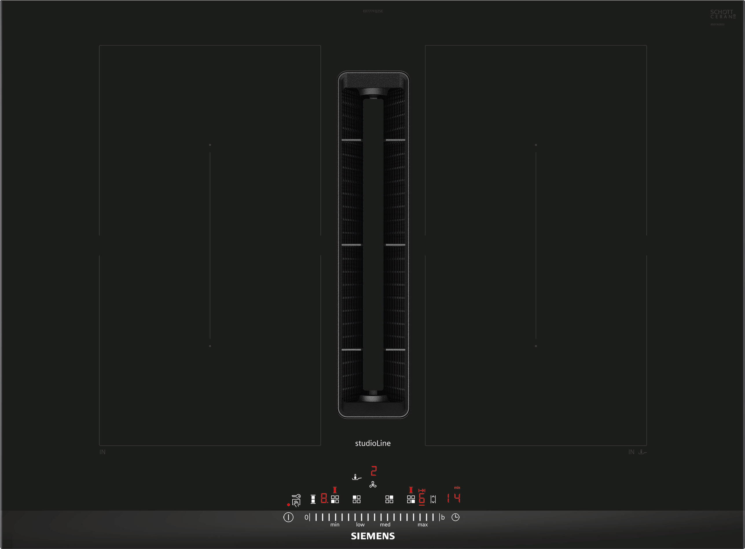 iQ500, Kochfeld mit Dunstabzug (Induktion), 70 cm, Mit Rahmen aufliegend, ED777FQ25E