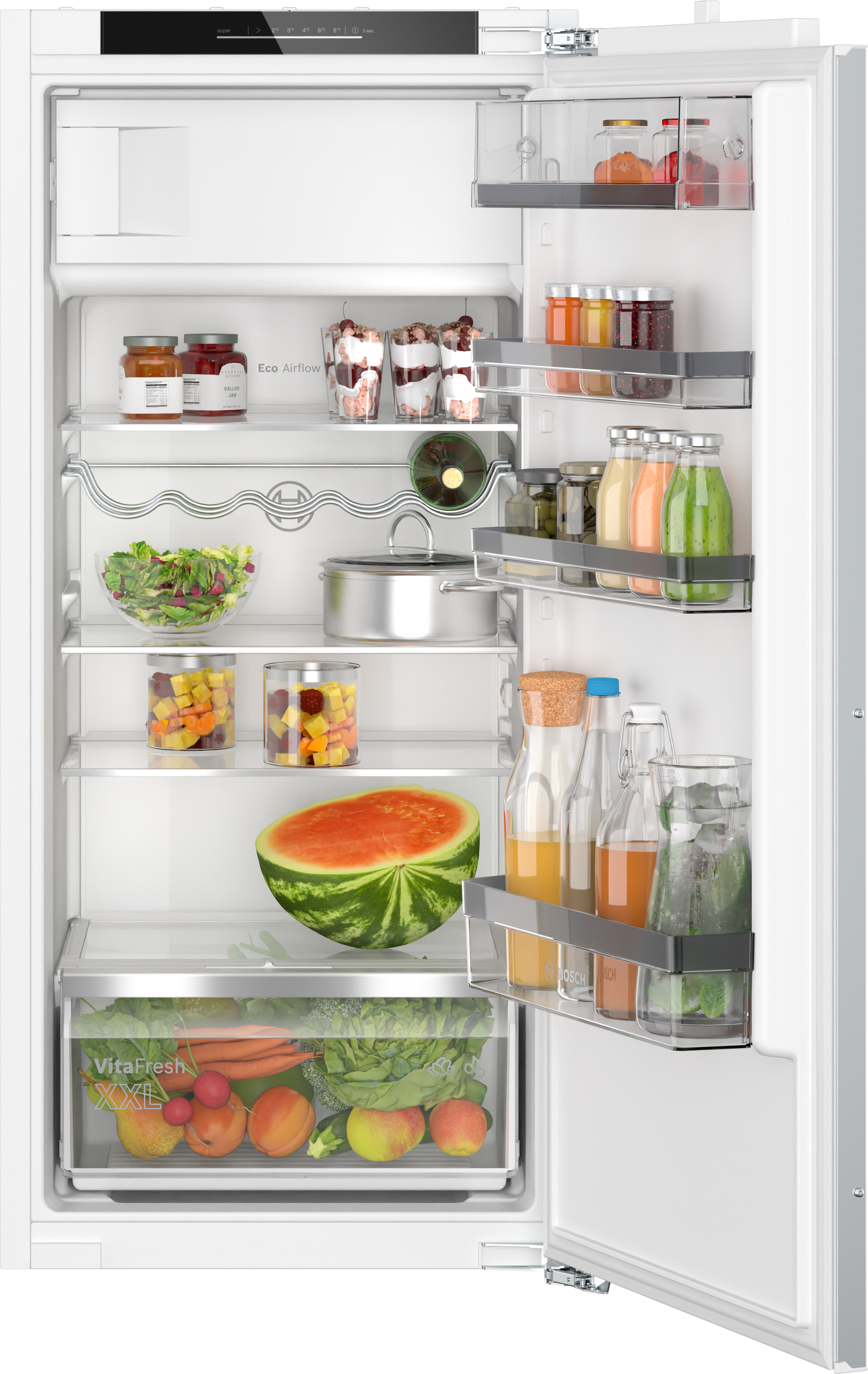 Serie 6, Einbau-Kühlschrank mit Gefrierfach, 122.5 x 56 cm, Flachscharnier mit Softeinzug, KIL42ADD1