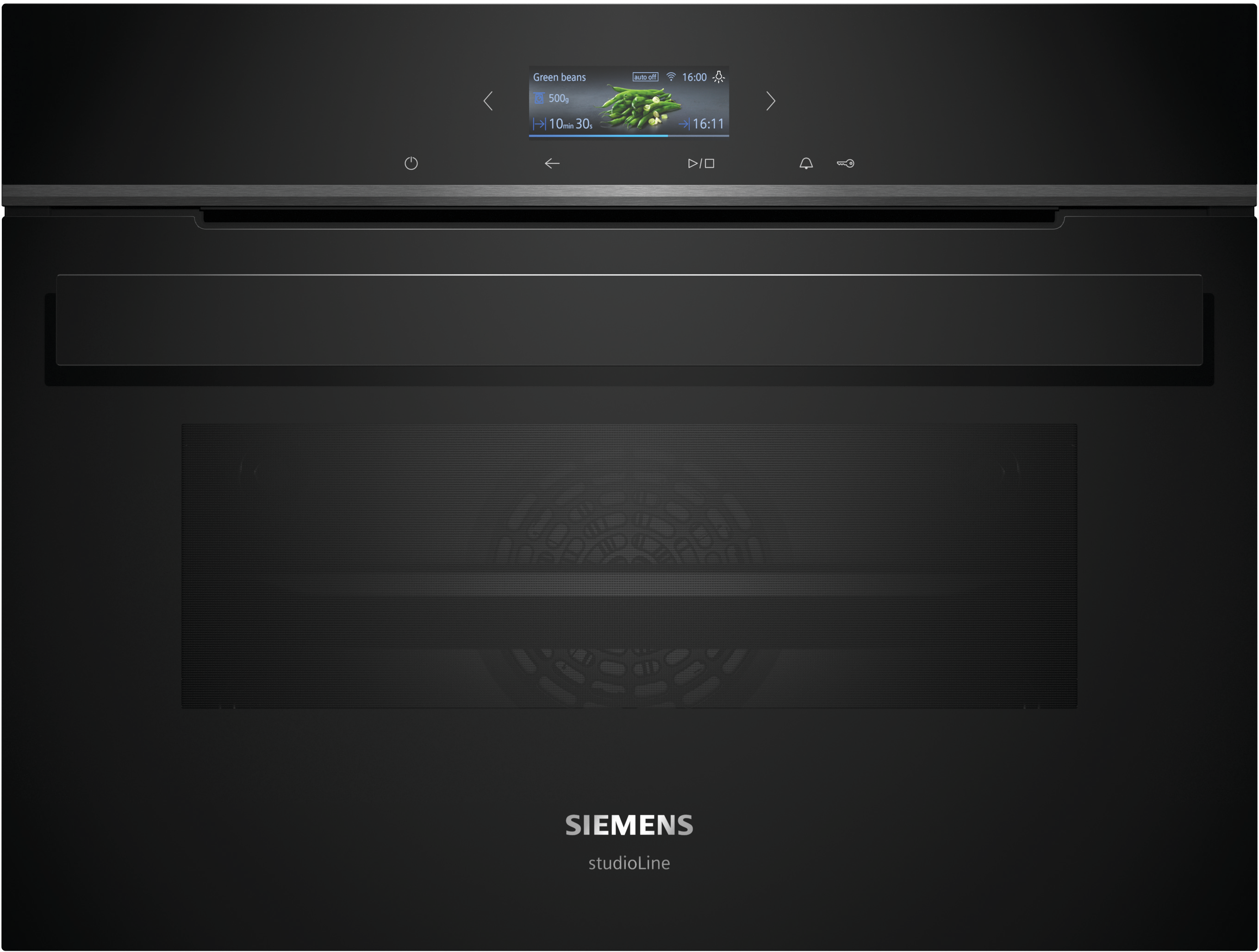 iQ700, Einbau-Kompaktbackofen, 60 x 45 cm, Schwarz, Edelstahl, CB974GKB1