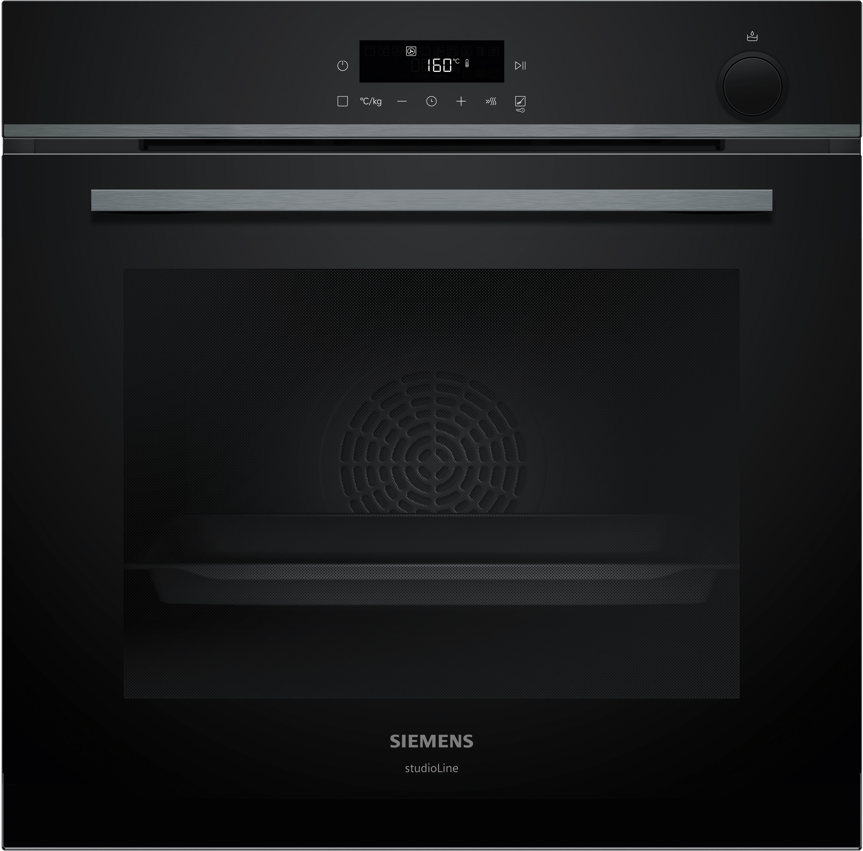 iQ300, Einbau-Backofen mit Dampfunterstützung, 60 x 60 cm, Schwarz, Edelstahl, HR472G0B3