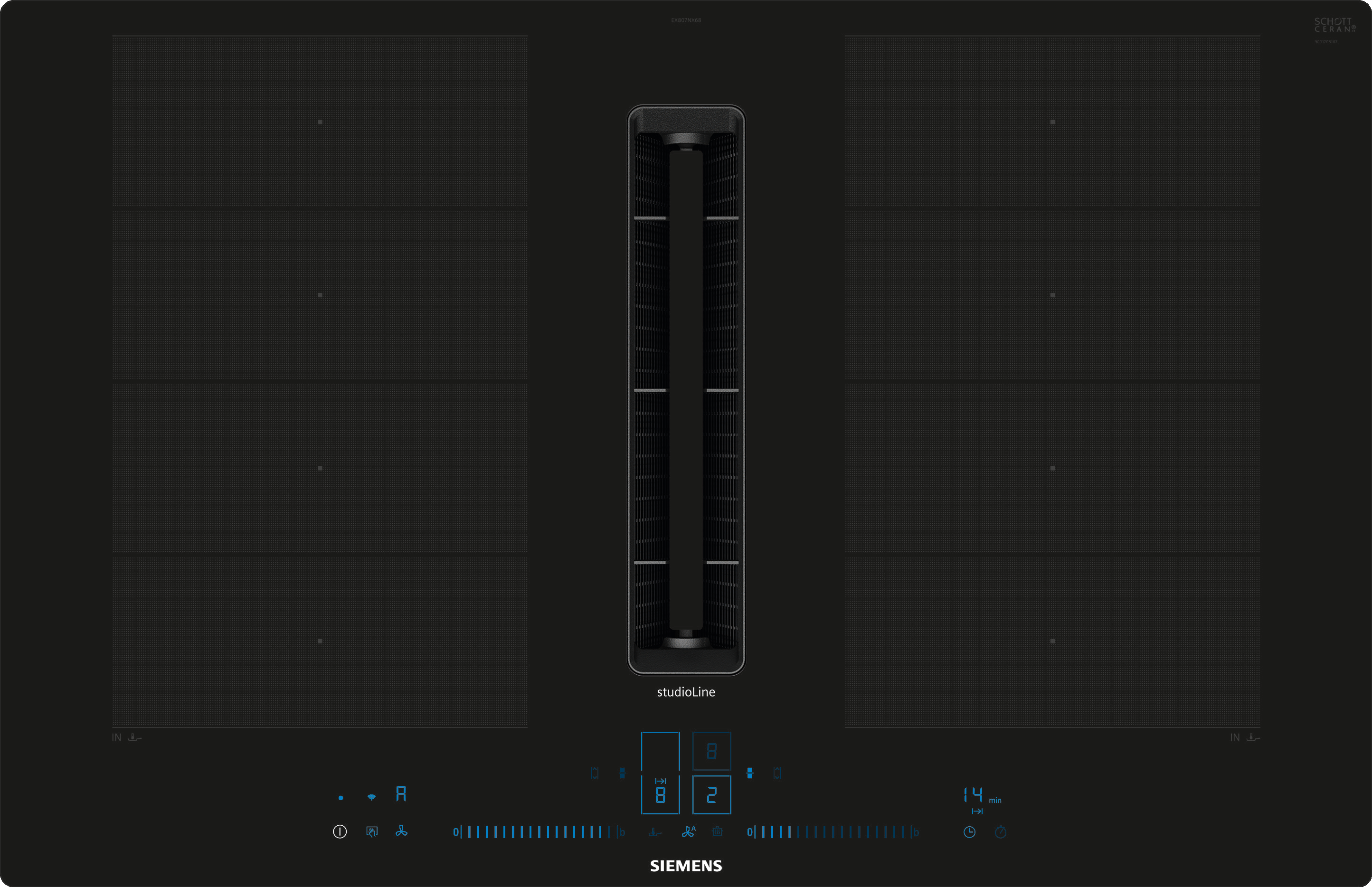 iQ700, Kochfeld mit Dunstabzug (Induktion), 80 cm, flächenbündig (integriert), EX807NX68E