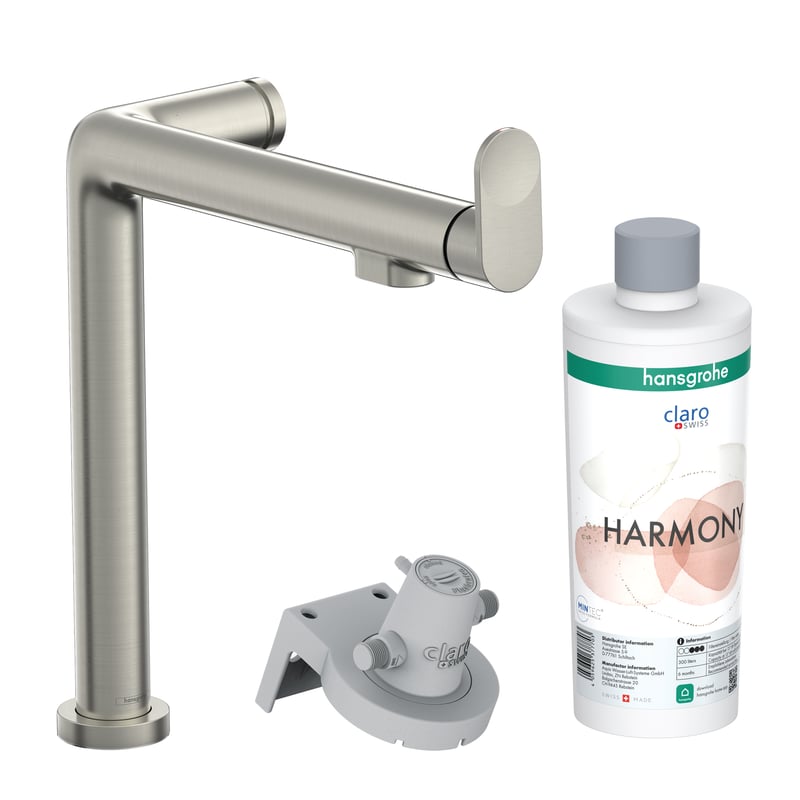 hansgrohe Aqittura M91 Küchenarmatur, mit Filtersystem, ausziehbar, schwenkbar edelstahl gebürstet