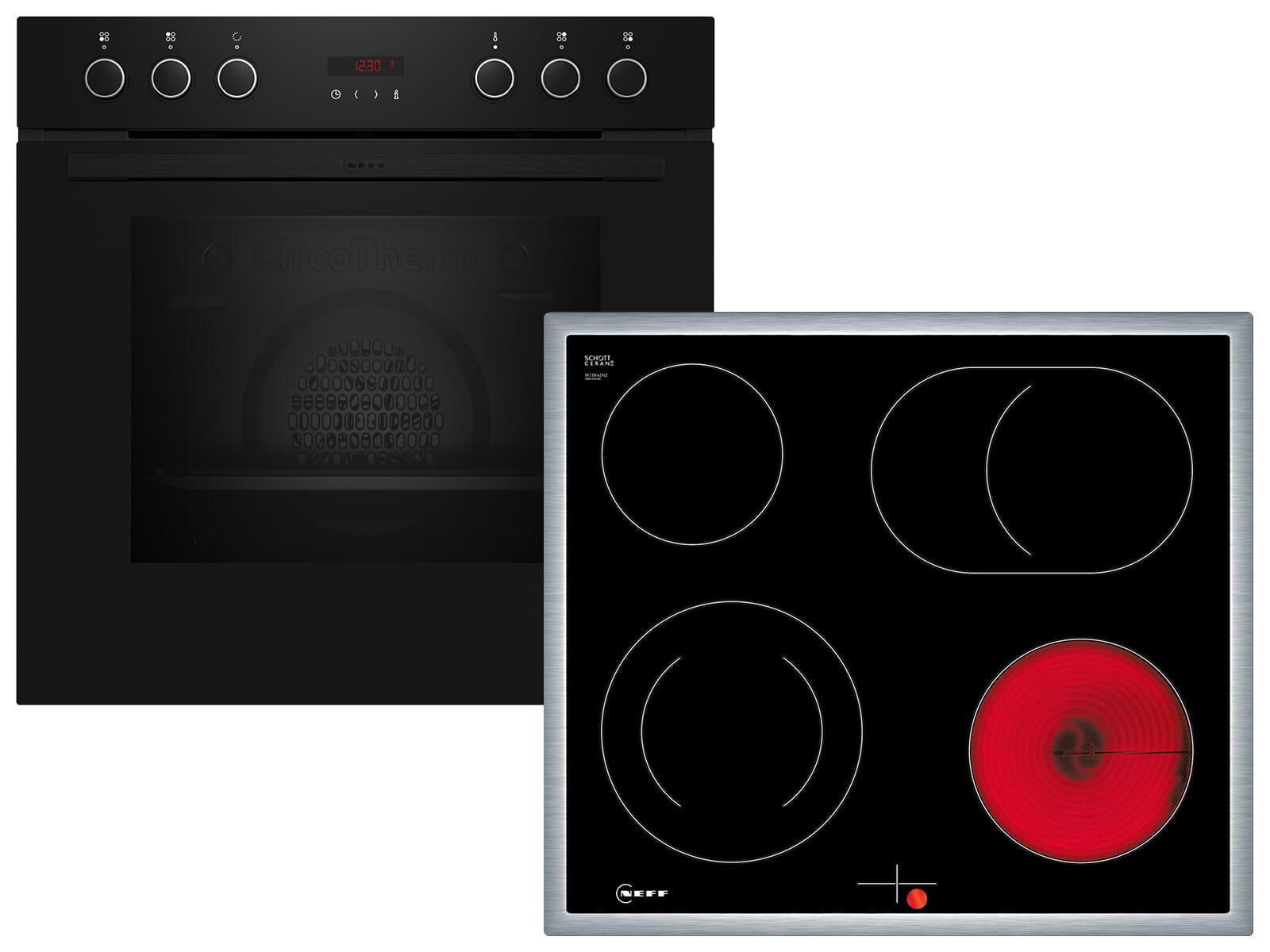 EX4PB Set Pyrolyse Einbauherd E2CCG6AK0 + Glaskeramikkochfeld M16SRF0L0