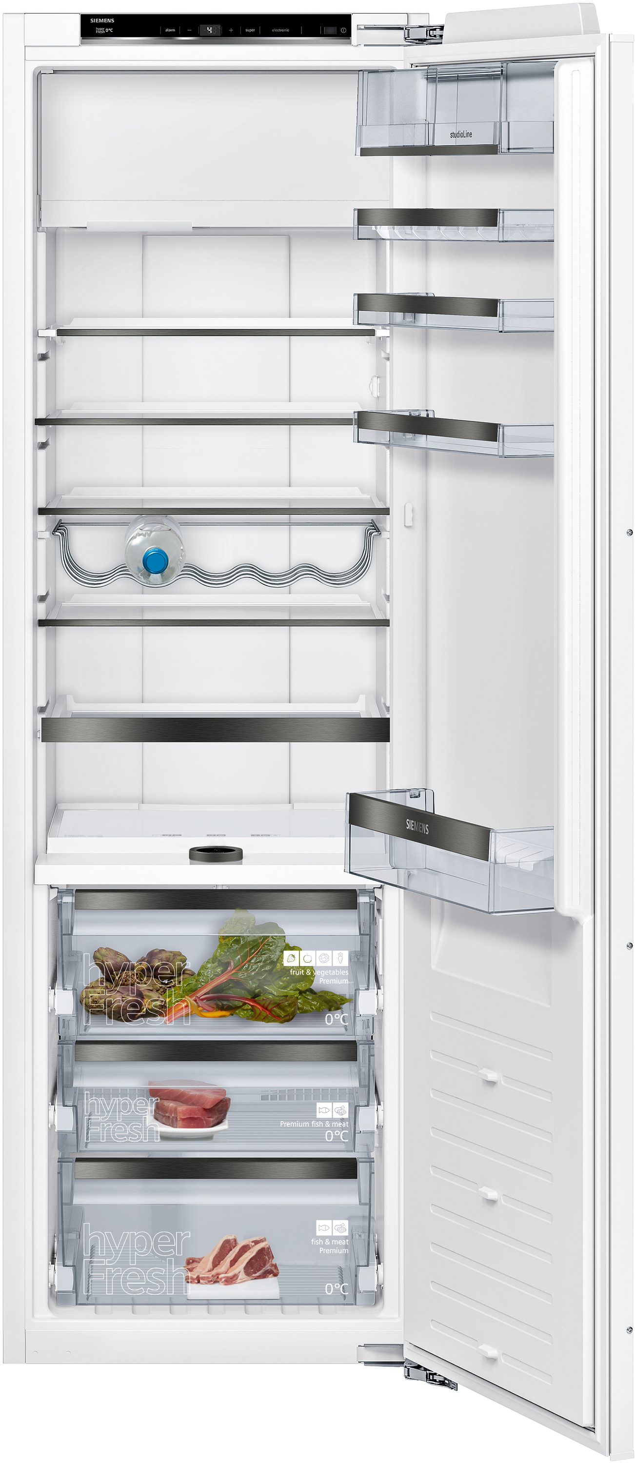 iQ700, Einbau-Kühlschrank mit Gefrierfach, 177.5 x 56 cm, Flachscharnier mit Softeinzug, KI82FSDE0